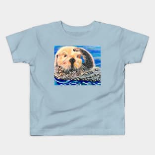 Cute Sea Otter Acrylic Painting Kids T-Shirt